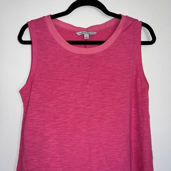 Adrienne Vittadini Sleeveless Pink Sheer Trim Top Medium - Picture 2 of 5